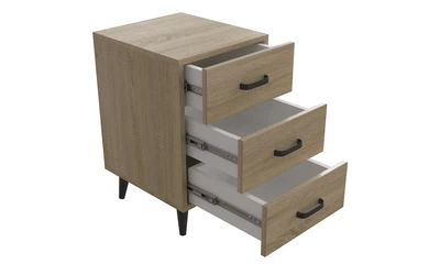 Тумба Вива 3 на конусных ножках Ferrum-decor 56,5x35x40 Черный металл ДСП Дуб Сонома 16 мм (VIVA303)