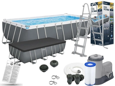 Каркасний басейн Bestway 56465 Розмір 549х274х122 см Power Steel Frame Pool фільтр-насос,драбина,тент