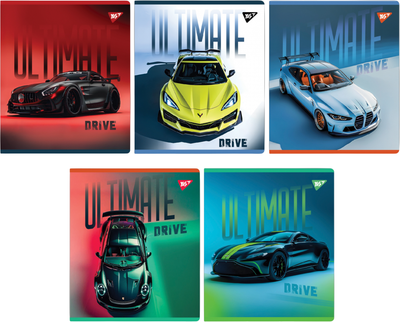 Набір зошитів для записів YES Ultimate drive А5 12 аркушів у клітинку х 10 шт (4823092290144)