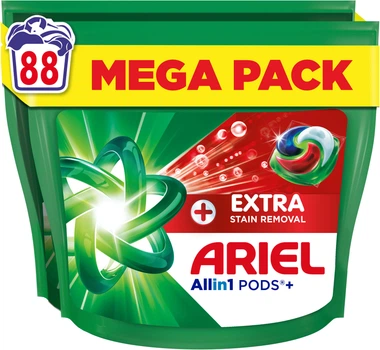 Капсулы для стирки Ariel Pods+ All-in-1 Extra Stain Removal Экстрасила выведение пятен 88 шт (8700216764353)