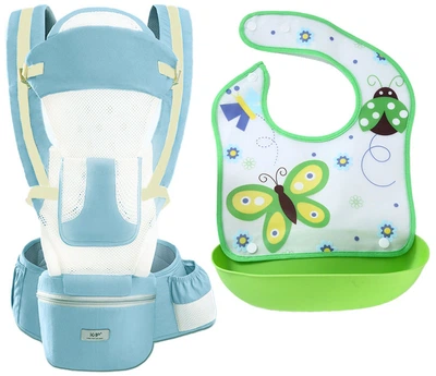 Хипсит, Эрго-рюкзак, кенгуру, переноска Baby Carrier 6в1 Мятный с сеткой слюнявчик-трансформер (vol-9879)