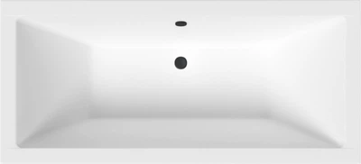 Ванна акриловая Helmken Alvaro 175x80 см (3T0322V197) комплект 4 в 1: прямоугольная ванна, ножки, Черный подголовник и Черная фронтальная панель