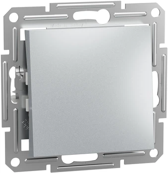 1-клавішний вимикач Schneider Electric Asfora 10A Сріблястий (EPH0100161)