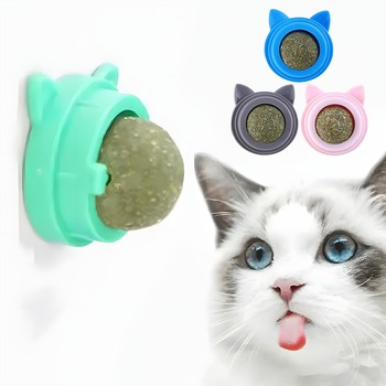 Игрушка ролик с шариком из кошачьей мяты G818, цвет Микс / Кошачья мята / Лакомство-шарик с мятой для котов