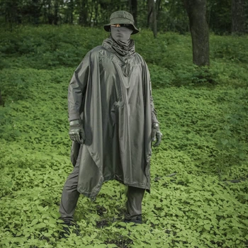 Тактичний дощовик тент 3в1, Зелений / Накидка-дощовик з капюшоном / Вірменський дощовик