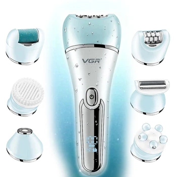 Эпилятор для лица и тела 6в1, VGR V-733, с USB / Аккумуляторный электроэпилятор для удаления волос