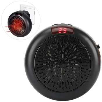 Обогреватель настенный Warm Air Blower 900 Вт с таймером и цифровым дисплеем компактный керамический прибор для комнаты Черно-Белый