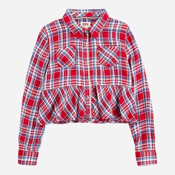 Подростковая рубашка в клетку для девочки Levi`s 215741764 164-170 см Красная (1159825163)
