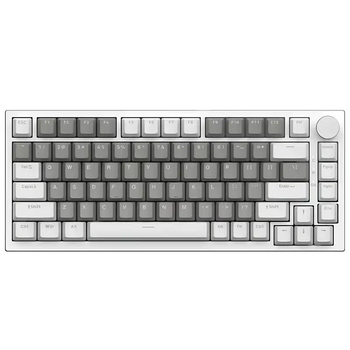 Клавиатура AJAZZ AK820 White-Grey Игровая Проводная Механическая. Белая Подсветка. С Поддержкой HOT-SWAP. Yellow Switch