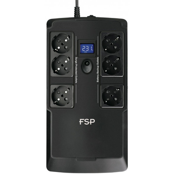 Джерело безперебійного живлення ДБЖ FSP NanoFit 800, 800ВА/480Вт SCHUKOx6 USB/2хUSB Black (PPF4801704)