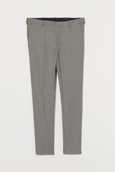 Брюки H&M 33 молочно черный клетка 602843465