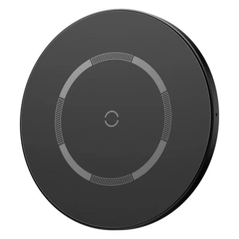 Бездротовий зарядний пристрій Baseus Simple Magnetic Wireless Charger с технологією Qi 15W (WXJK-E01) Black
