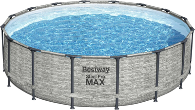 Стійка-басейн Bestway Steel Pro Max з імітацією каменю 16 FT + 5-в-1 + аксесуари 488 x 122 см (6941607311516)