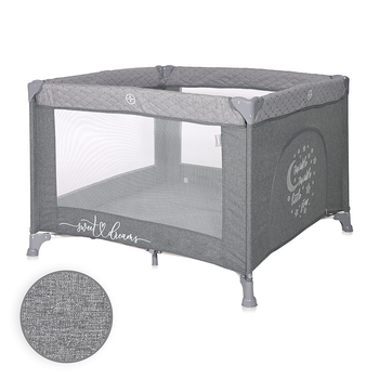 Детский манеж с сетчатыми стенками от рождения Sunny Playground Cool Grey Star Lorelli Серый