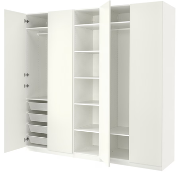 Шкаф PAX/FORSAND 250х60х236 см IKEA 494.943.35 белый / белый