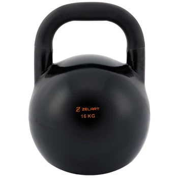 Гиря 16кг цельная соревновательная стальная окрашенная Zelart Competition Kettlebell 7795-16 вес 16кг