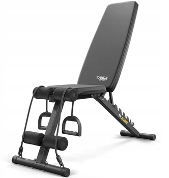 Складная регулируемая тренировочная скамья Trex Sport TX-110B с эспандерами