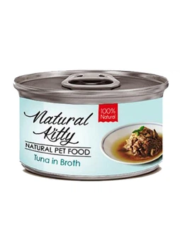 Влажный корм Natural Kitty для кошек с тунцом в бульйоне 12 шт х 80 г
