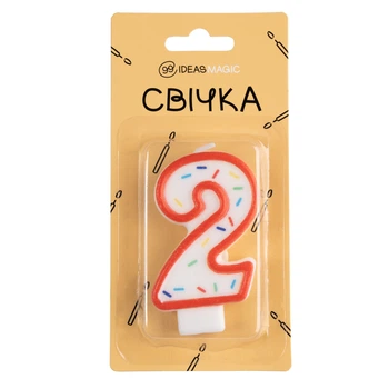 Свічка-цифра "2" 7 см, IDEA8-YS7013-1-2