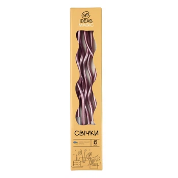 Свічка спіраль металік розове золото 6 шт 10,5 см, IDEA8-T15PinkGold