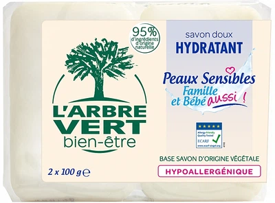 Тверде мило для рук для чутливої ​​шкіри L'Arbre Vert 2x100g (2x100g) (821857-859776-2)