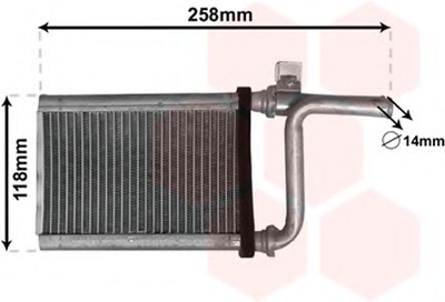 Радіатор обігрівача MITSUBISHI PAJERO 2000 - Van Wezel Van Wezel (32006254)