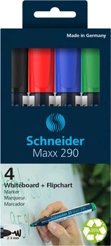 Набор маркеров для досок и флипчартов 4 шт Schneider 290 1-3 мм Цветные (S129094)