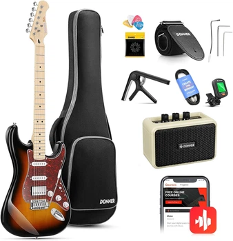 Электрогитара DONNER DST-152 Sunburst - (Комплект)