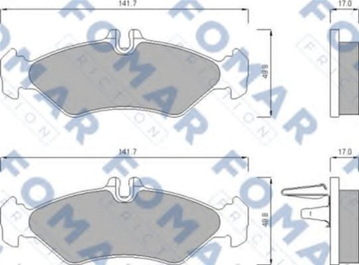 Колодки тормозные дисковые задние FOMAR (FO 627481)