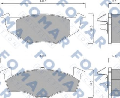 Колодки тормозные дисковые передние FOMAR (FO 643281)