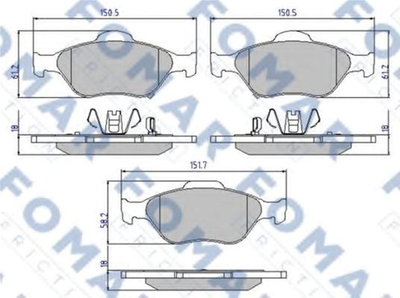 Колодки тормозные дисковые передние FOMAR (FO 800281)