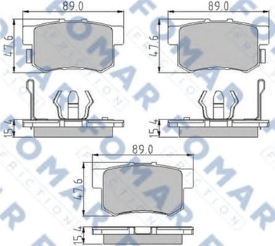 Колодки тормозные дисковые передние, задние FOMAR (FO 860781)