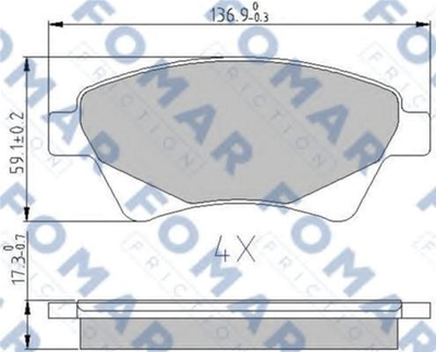 Колодки тормозные дисковые передние FOMAR (FO 908281)