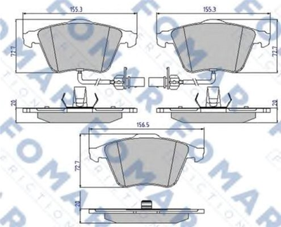 Колодки тормозные дисковые передние FOMAR (FO 912481)