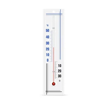 Комнатный термометр со шкалой (от -30 °C до +50 °C) высота 20 см белый с синим 300187