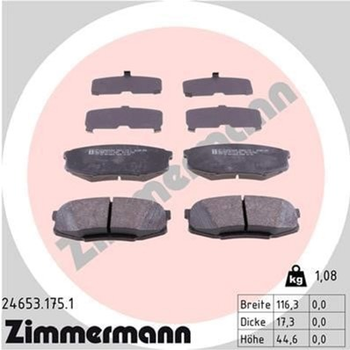 Колодки гальмівні дискові задні Zimmermann (24653.175.1)