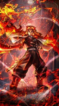 Дерев'яний класичний пазл Kyojuro Rengoku, А5, Картонна коробка 35 елементів