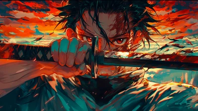 Дерев'яний фігурний пазл Танджіро Камадо (Kimetsu no Yaiba), А3, Дерев'яна коробка 200 елементів