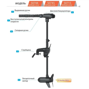 Лодочный электромотор Haswing Protruar 2.0 85 lbs 12 В бесщеточный с плавной регулировкой скорости (HE-50754-