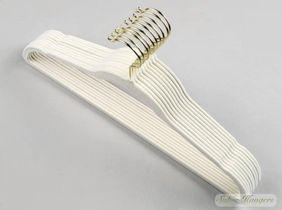 Набор 10 шт плечики вешалки Hanger BPB45 45 см молочного цвета бархатные флокированные