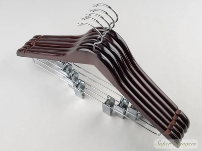 Набор 5 шт плечики вешалки Hanger CR435 44 см деревянные костюмные коричневого цвета