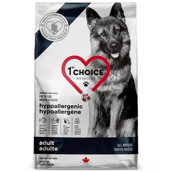 Сухой диетический беззерновой корм 1st Choice Adult Hypoallergenic - для собак всех пород, на основе свежей трески и муки из менхадена 2 кг (65672101837)