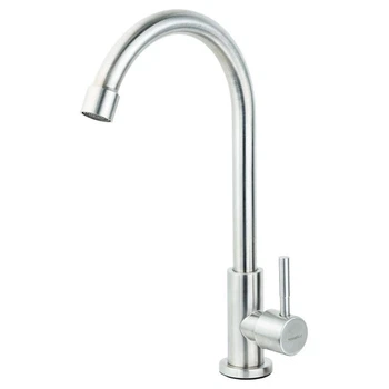 Смеситель для раковины Aquatica KT-1G170P KT 1/2" монокран на гайке SS с краном-буксой однорычажный хром (33-102-9722601)