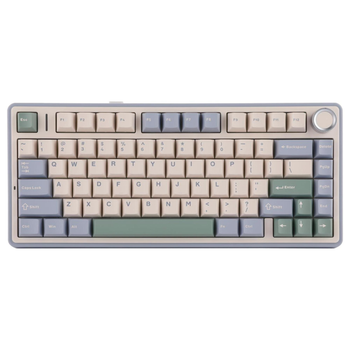 Клавиатура механическая безпроводная Aula F75 с RGB-подсветкой и поддержкой HOT-SWAP White-Green + Гравировка ENG\UA\RU