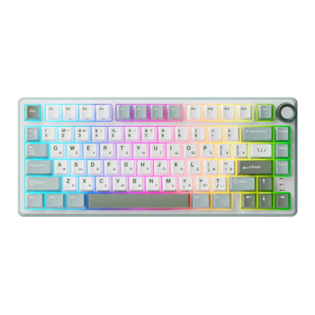 Клавиатура механическая проводная RK ROYAL KLUDGE R75 с RGB-подсветкой и поддержкой HOT-SWAP Green + Гравировка ENG\UA\RU