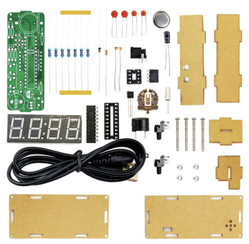 TJ-56-428 часы электронные с акриловым корпусом, зеленый экран. DIY набор для самостоятельной сборки