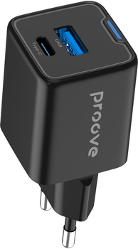 Мережевий зарядний пристрій Proove Pocket GaN Plus 25W Type-C + USB Black (602460001)