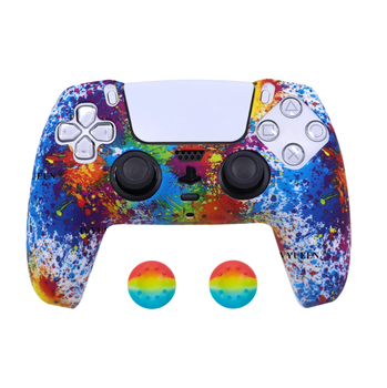 Чехол силиконовый для геймпада PS5 DualSense Art Splash