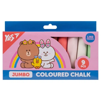 Мел цветной Yes Line Friends 9 шт JUMBO