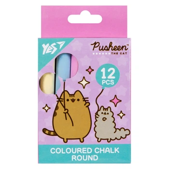 Мел цветной Yes Pusheen 12 шт круглый